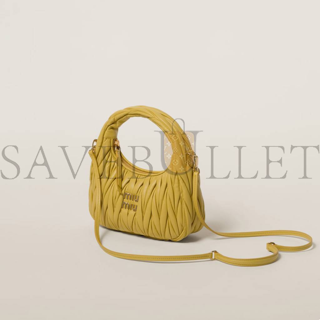 MIU MIU WANDER MATELASSÉ NAPPA LEATHER HOBO BAG 5BC125 (20*17*6cm) MIU MIU WANDER MATELASSÉ NAPPA LEATHER HOBO BAG 5BC125 (20*17*6cm)
